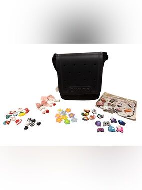 CROCS Black Crossbody Bag and Charms